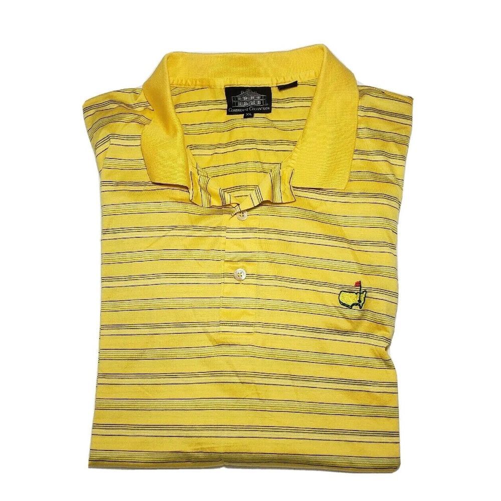 Clubhouse Masters Collection Men's Athletic Golf Polo Striped Shirt Size‎ XL